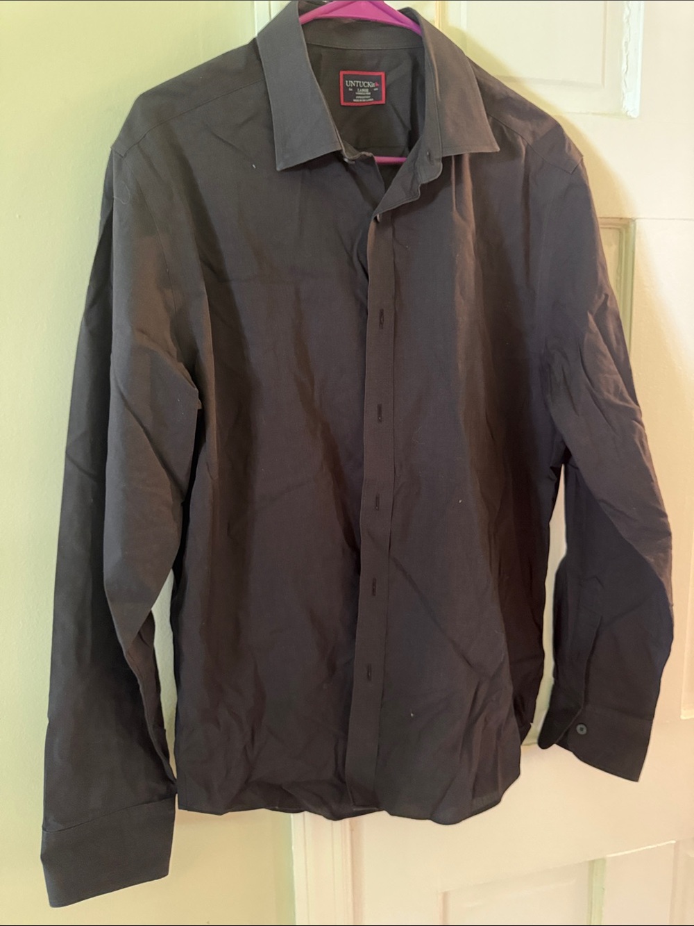 Black Men's Button-Up Shirt Jacket